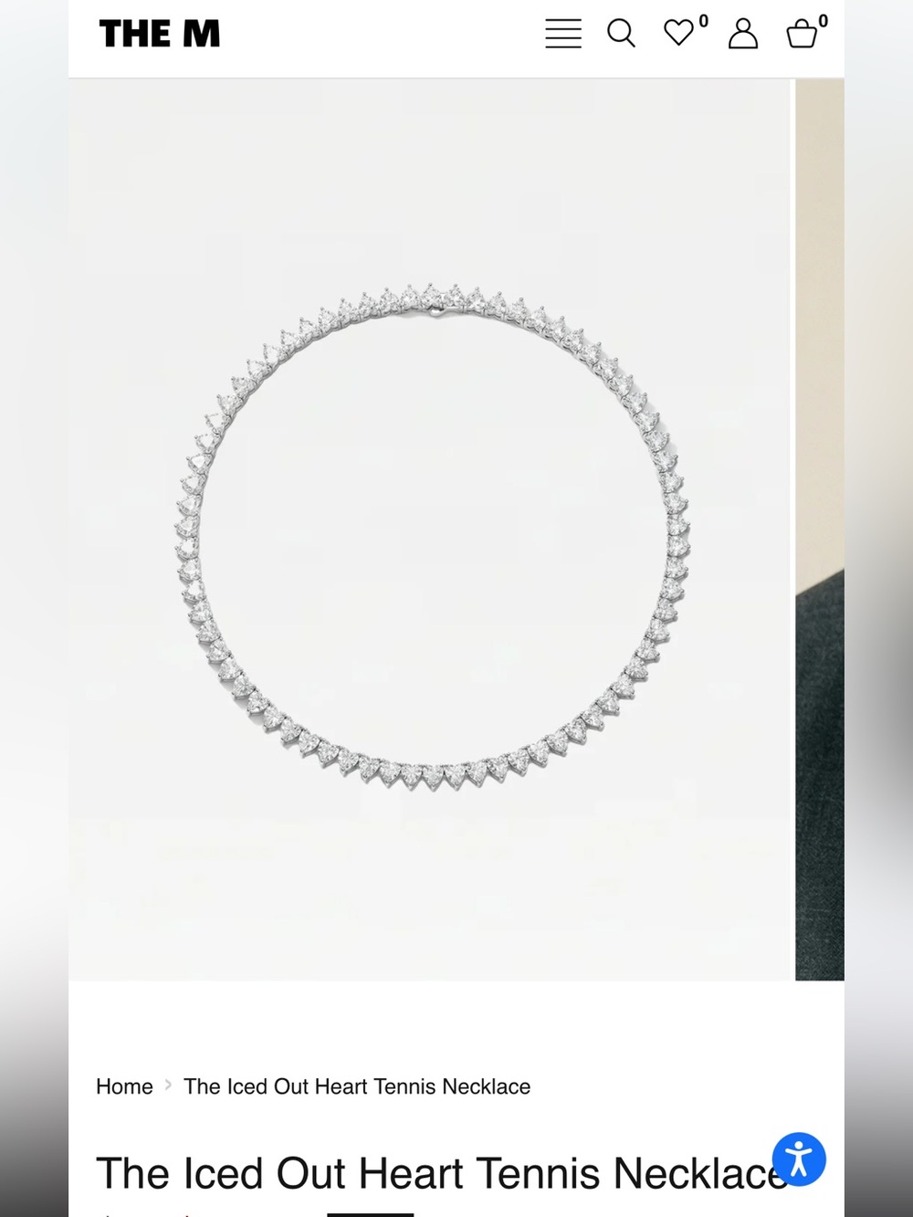 The Iced Out Heart Tennis Necklace — Silver